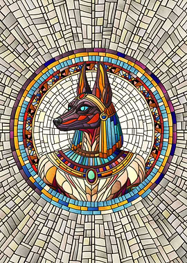Egyptian Anubis Mosaic Ar