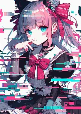 Glitch Art Kawaii Girl