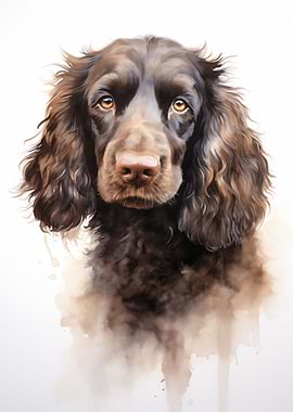 Irish water spaniel dog