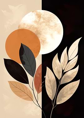 Black Beige Botanical