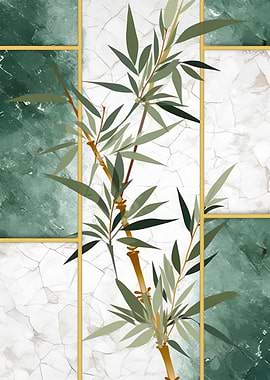 Bamboo Abstract Gold Decor