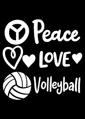 Peace Love Volleyball Art