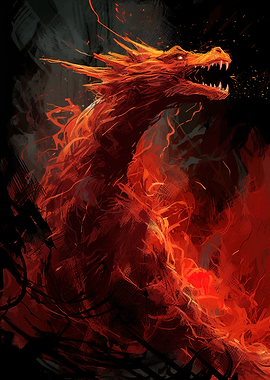 Abstract Fire Dragon