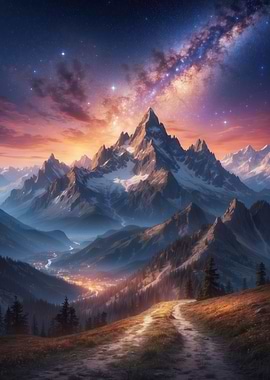 mountains mountain stars