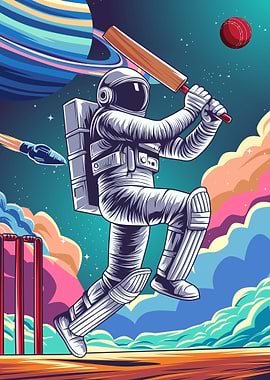 Astro playing Cricket