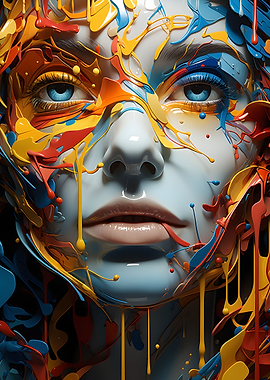 Surreal Woman Watercolor