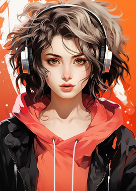 Girl headphone