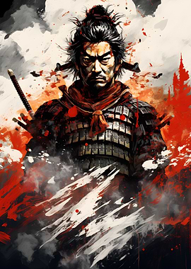Abstract Samurai Deco Art