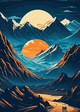 Abstract Moon Earth 8