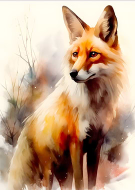 fox watercolor