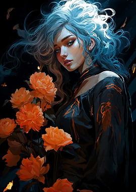 Floral Cyberpunk Girl