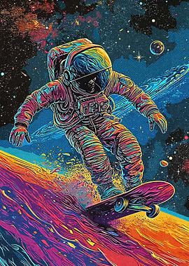 Astronaut Skateboarder
