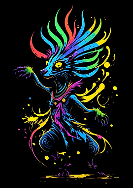 Colorful Dancing Kokopelli