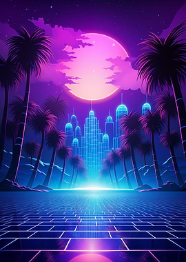 Neon View of Digital City