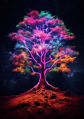 Colorful Neon Tree