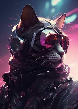 Demihuman Cat Cyberpunk