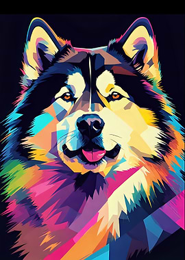 Alaskan Malamute Pop Art 2