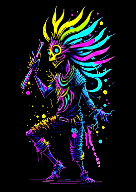 Colorful Dancing Kokopelli