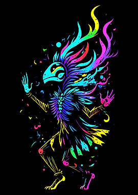 Colorful Dancing Kokopelli