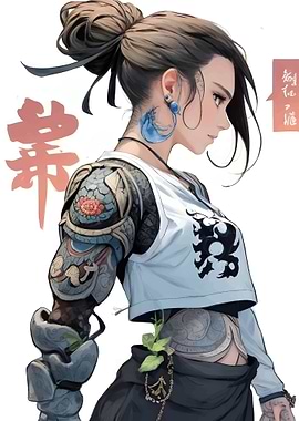 cyborg tattooed girl
