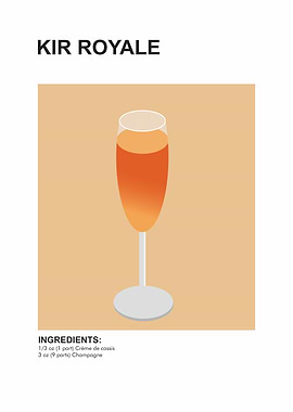 kir royale cocktail print