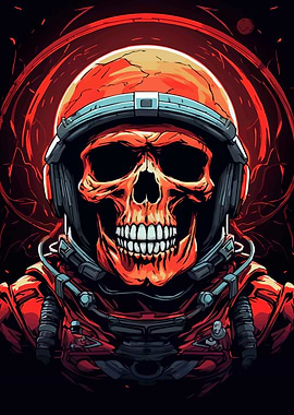 Skull Astronaut In Space