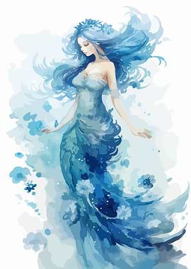Sweet Mermaid Watercolor