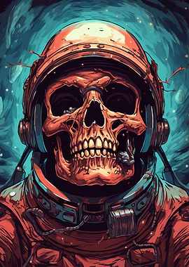 Skull Astronaut In Space