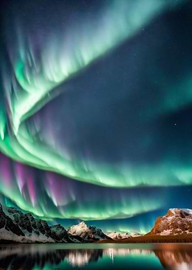 Polar lights at Lake Natur