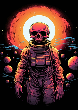 Skull Astronaut In Space