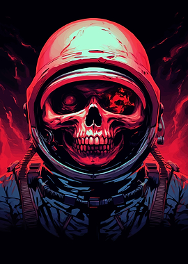 Skull Astronaut In Space