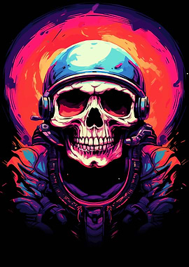 Skull Astronaut In Space