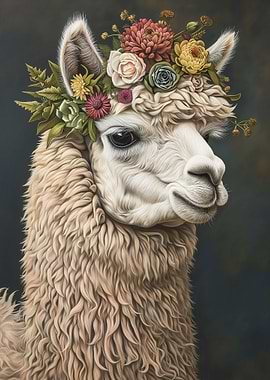 Alpaca Flower Wreath
