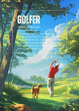 Golfer and His Dog