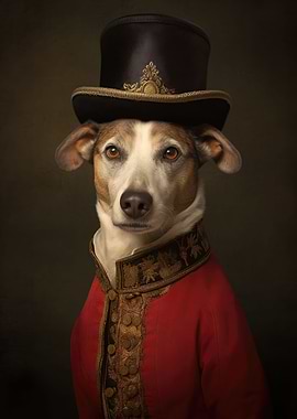 Dog in 1700s Folk Art