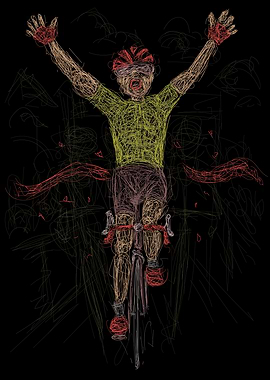 cyclist finish line art