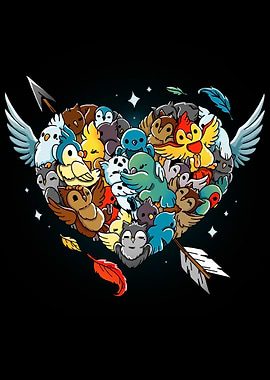 Valentine Owls Parrots