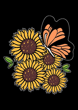 Butterfly Sunflower Garden