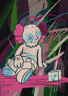Kaws Dolls unique abstract