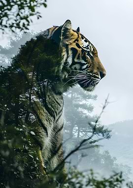 Tiger Double Exposure