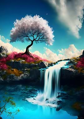 Waterfall Landscape tree