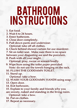 Funny Bathroom Instruction