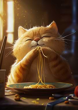 Noodle Cute Cartoon Cat