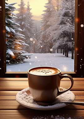 Hot coffee in the cold