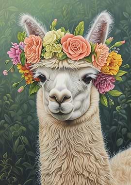 Alpaca Flower Wreath
