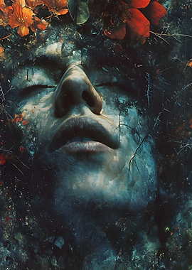 Surreal Woman Leafs Nature