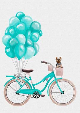 Lets ride Watercolor bike