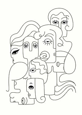 Art with doodle portraits