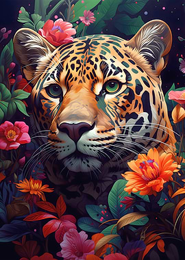 Beautiful Flowery Jaguar