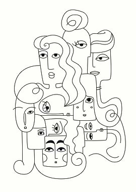 Creative doodle portraits